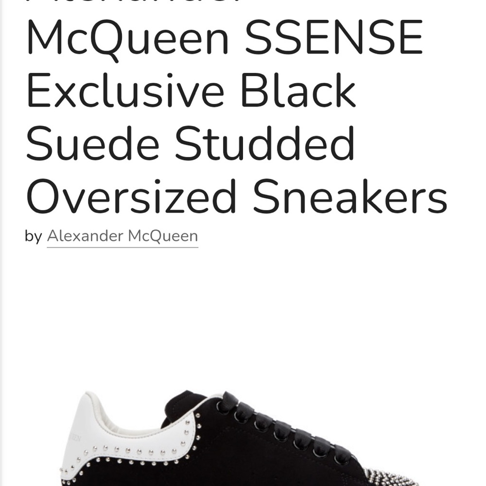 Alexander McQueen black suede studded sneakers